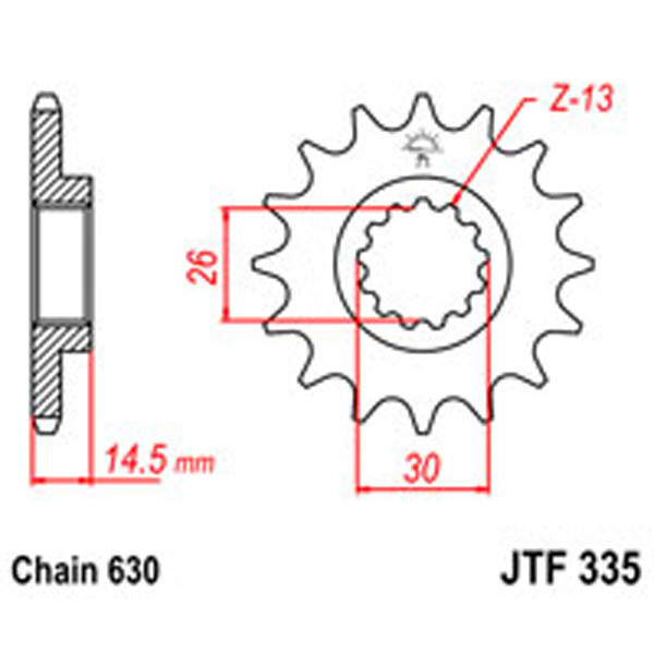 JT JT Gear Box Sprockets G/B 335-15